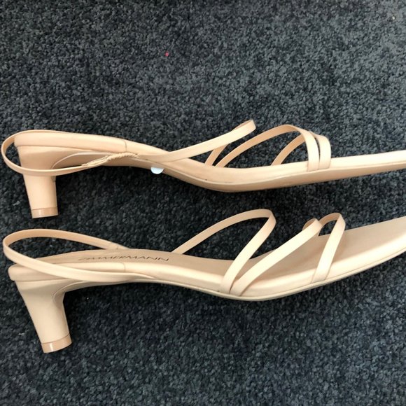 Zimmermann Nude Leather Kitten Heels Size 36 AU 5 RRP $550 NEW - Picture 7 of 15